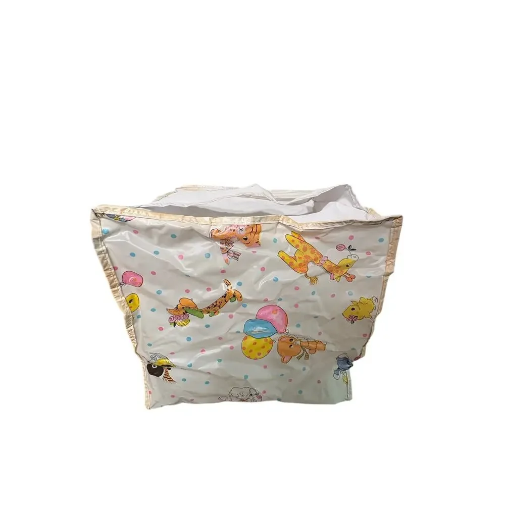Vintage Plastic Storage Bag Handle Zipper Nursery Animals balloon 12x10